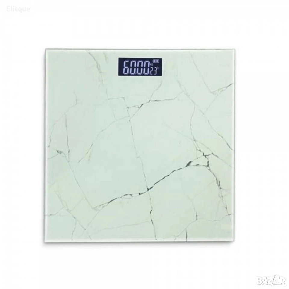 Кантар за тегло дигитален,батерии 2хААА, LCDекран, 180кг., черен, звезди, бял мрамор, снимка 1