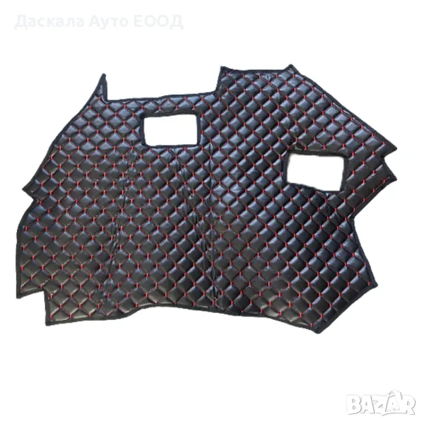 Черни кожени стелки за Булдозер CAT D5, 2021, с ЧЕРВЕН шев, снимка 1