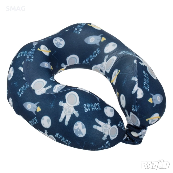 Детска възглавница за пътуване мемори пяна космос синя 22x22x8 см_1233381, снимка 1