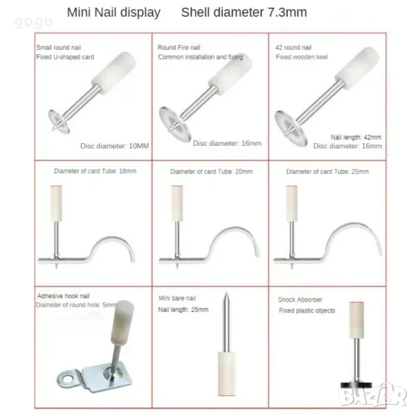 Ръчен пистолет за стоманени пирони пистолет за нитове инструмент за бетонна стена, снимка 1