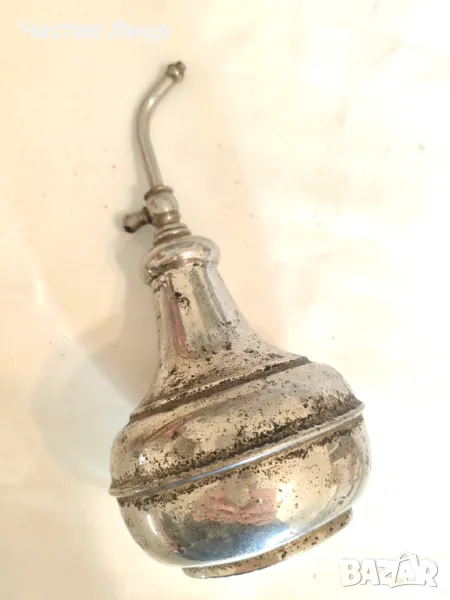 Старинно Царско Бронзово Никелирано Шише за Одеколон 1930те, снимка 1