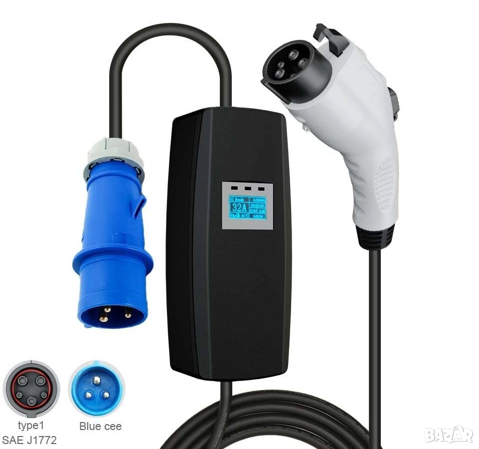 ПРОМО ! KHONS 7.4 kW Type 1 зарядно за електрически автомобили / коли !, снимка 1