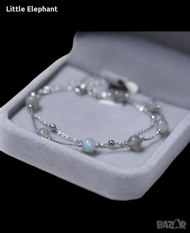 Pre order✨ Изящна сребърна гривна с нежни камъни (Лунен камък & Лабрадорит) ✨, снимка 1