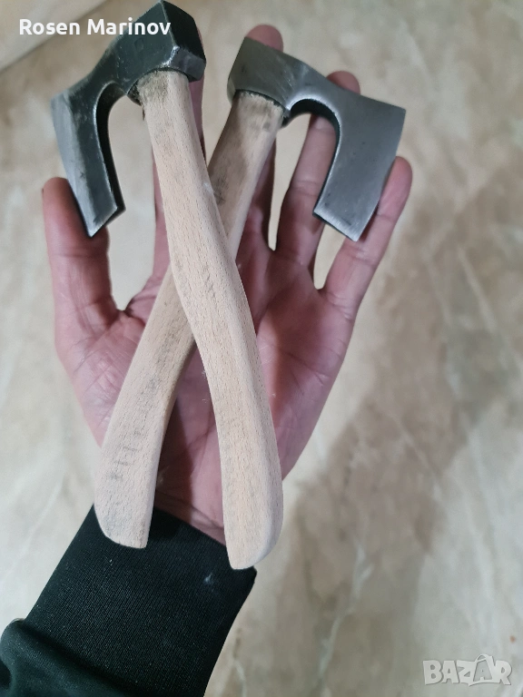 Мини брадвички Хобит  от  ресиорна стомана 65 г изковани  за декорация  :)  заточени  закалени  , снимка 1