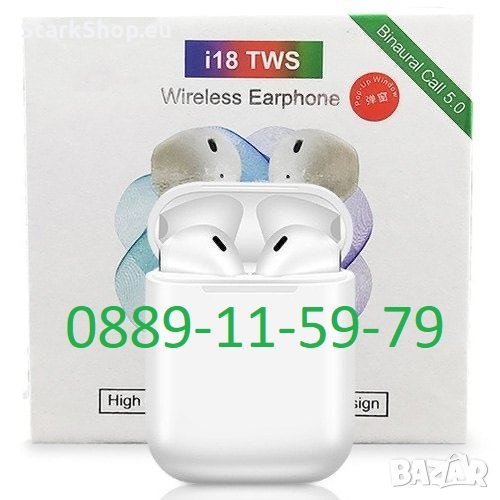 Безжични слушалки тип Airpods i18, снимка 1