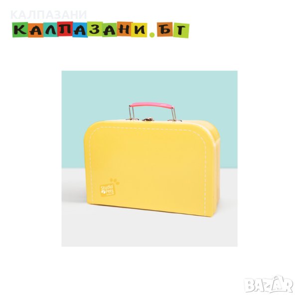  Куфарче с паспорт за плюшени играчки 23 см, жълт 6396, снимка 1
