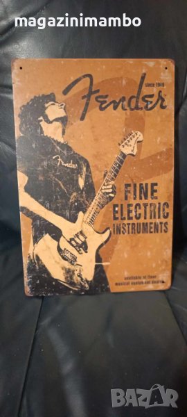 Fender since 1946 Fine Electric Instruments-метална табела (плакет), снимка 1