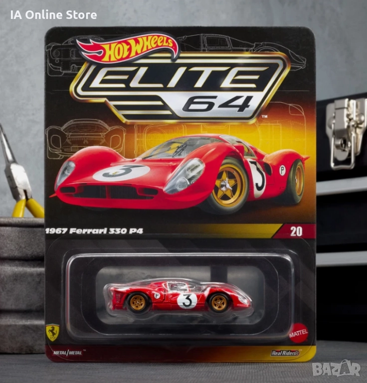 Hot Wheels Elite 64 1967 Ferrari 330 P4 (JCP47) + протектор, снимка 1