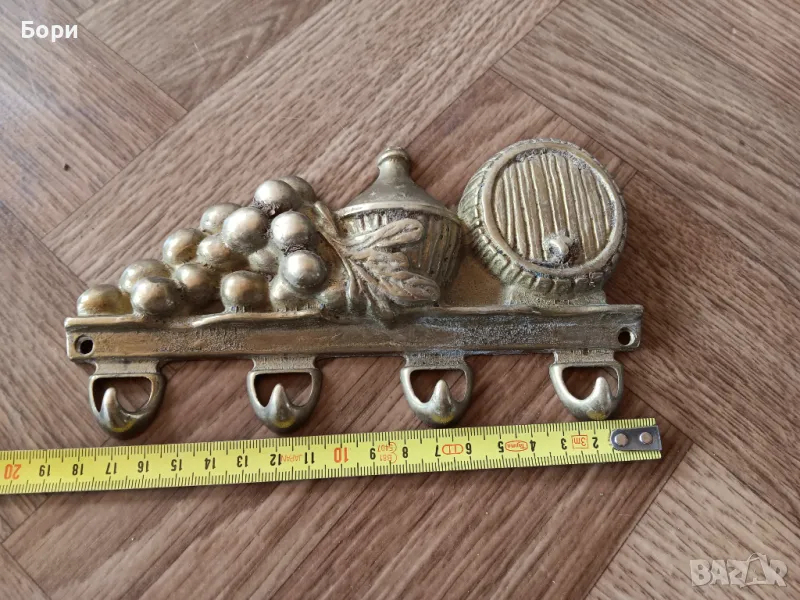 Стара месингова закачалка, снимка 1