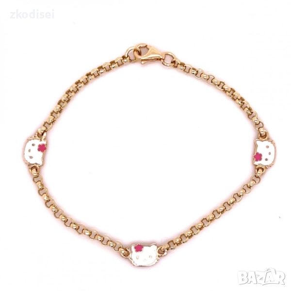 Златна детска гривна 1,70гр. 15,5см. 14кр. проба:585 модел:33788-3, снимка 1