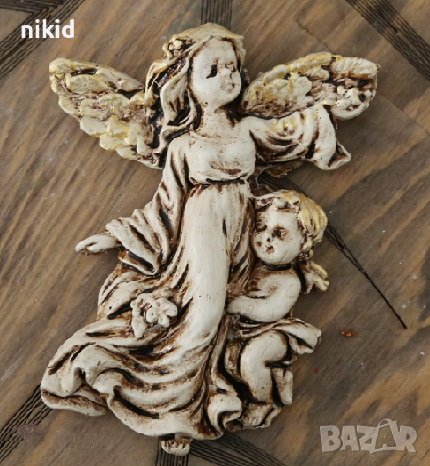 Майка Закрилница Ангел с дете момиче силиконов молд форма фондан шоколад гипс, снимка 1