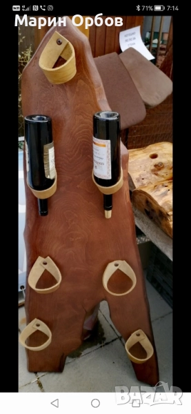 поставка за вино за стена 7 бутилки , снимка 1