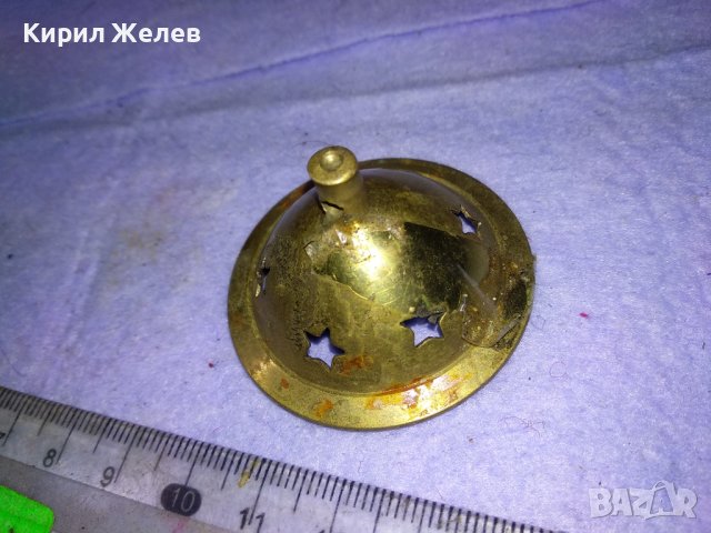 СТАРО БРОНЗОВО КАПАЧЕ за СЪДЧЕ - ПОСТАМЕНТ КАДИЛНИЧКА  За АРОМАТНИ ПРЪЧИЦИ или ДРУГО 41336, снимка 5 - Други ценни предмети - 43651000