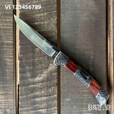Сгъваем ловен нож COLUMBIA A3159 WOOD -105х237 мм, снимка 2 - Ножове - 52206560