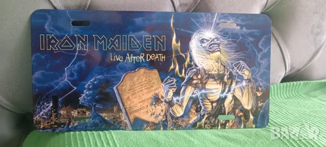 Iron Maiden-Live After Death-метална табела UK Licence Plate Style, снимка 4 - Китари - 47329891