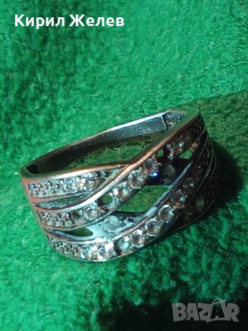 СТАР АЖУРЕН СРЕБЪРЕН СКЪПОЦЕНЕН АРТ ПРЪСТЕН СРЕБРО 925 с ФАСЕТИРАНИ ЦИРКОНИ 32514, снимка 2 - Пръстени - 38323572