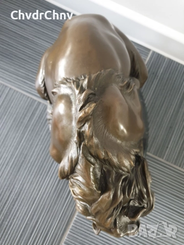 60см-22кг Barye статуя-композиция/голяма бронзова скулптура/фигура на лъв и змия, снимка 3 - Статуетки - 52840155