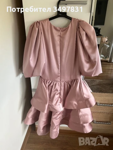 Официална рокля-розов сатен , снимка 4 - Рокли - 50995911
