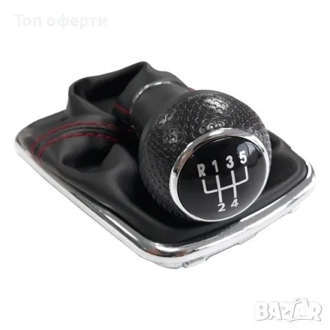 Топка за скоростен лост с маншон съвместима с VW Golf  Bora с 5 скорости - червен конец