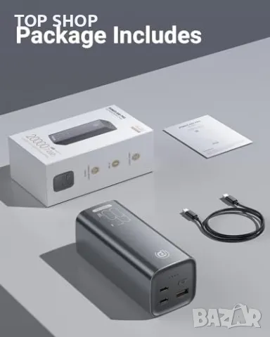 Нова Мощна Преносима Батерия 20000mAh 65W за iPhone Samsung Лаптоп, снимка 7 - Друга електроника - 49498121