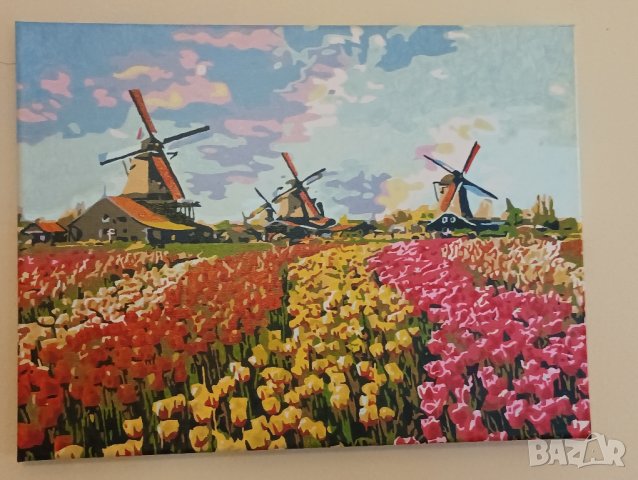 Картина Амстердамски мелници. , снимка 2 - Картини - 43437347