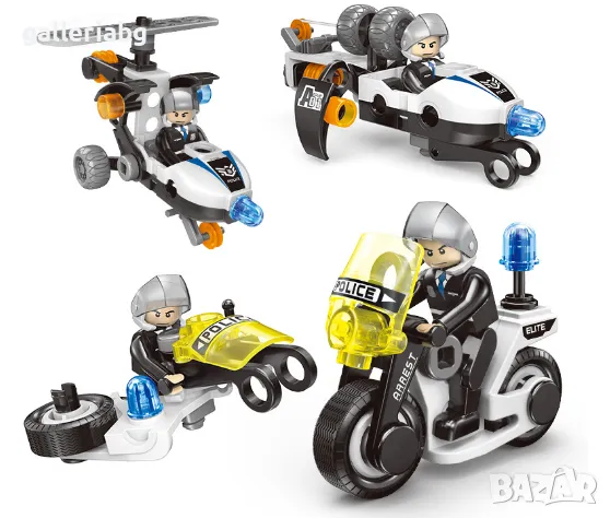 4в1 Конструктор полицейски с фигурка , снимка 2 - Конструктори - 48106018