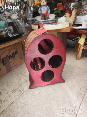 Поставка от дърво за 4 бутилки вино. Последен 1 брой. , снимка 2 - Декорация за дома - 39806595