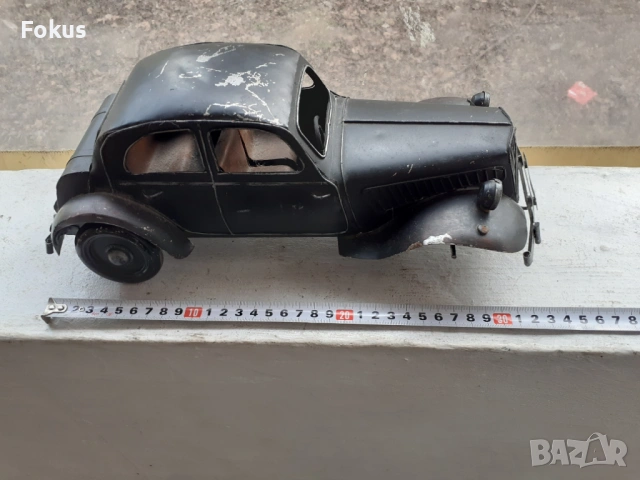 Стара ламаринена кола автомобил Ситроен играчка, снимка 2 - Антикварни и старинни предмети - 53431340