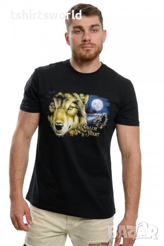 Нова мъжка тениска с дигитален печат Вълк - Follow the spirit, снимка 6 - Тениски - 37596342