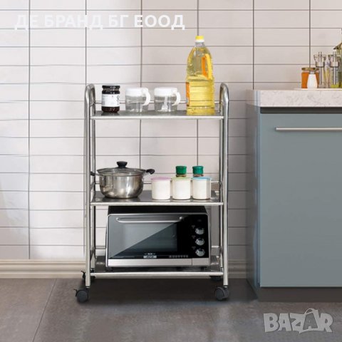 Помощна количка цвят металик QTR002SS, снимка 8 - Бюфети - 32605049