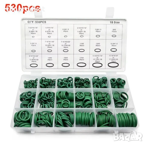 530 броя О-ринг пръстени, уплътнения, гарнитури
