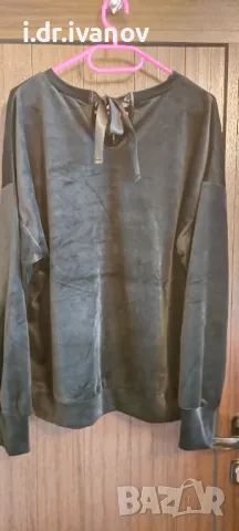 Ново плюшено черно горнище, голям размер, снимка 2 - Спортни екипи - 49774347