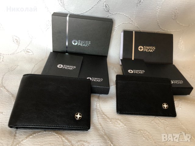 Кожен портфейл и калъф за карти Swiss Peak с RFID защита против сканиране, луксозен бизнес подарък, снимка 5 - Портфейли, портмонета - 43611233
