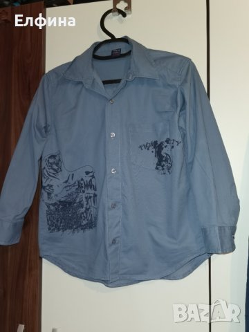 Синя модерна памучна риза за момиче LOMAN, снимка 2 - Ризи - 37881526