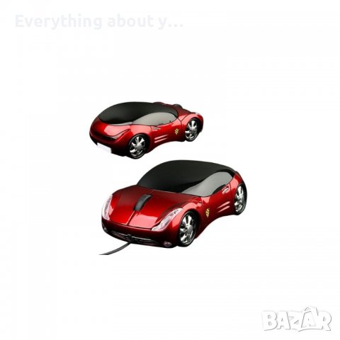 Мишка под формата на кола ферари - Синя и червена, снимка 6 - Клавиатури и мишки - 39004364