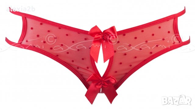 Секси червен комплект от три части на фирма AXAMI - Оригинал, снимка 9 - Бельо - 43395819
