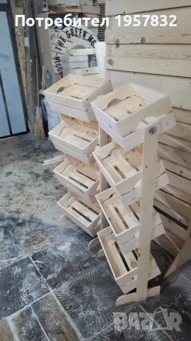 Дървени стелажи за плод и зеленчук, снимка 15 - Стелажи и щандове - 48841107