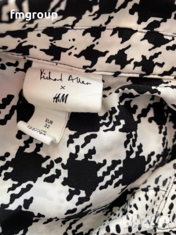 Дамска риза H&M пепит черно и бяло, снимка 3 - Ризи - 38390609