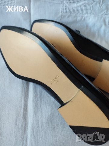 MANGO Дамски лоуфъри черни лачени, снимка 5 - Дамски елегантни обувки - 38080121