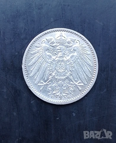 Германия 1 марка 1906 "G" Сребро ! RRR Рядка малък тираж!, снимка 2 - Нумизматика и бонистика - 50363700