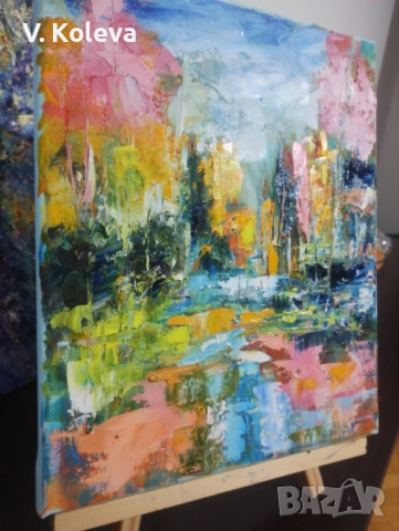 Абстрактна картина, маслени бои, снимка 2 - Картини - 52811604