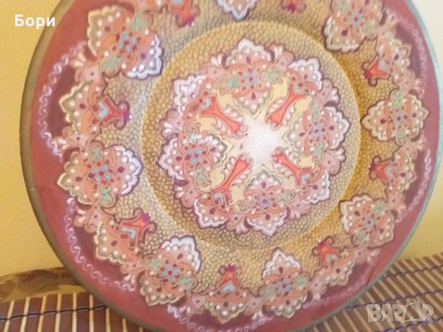 Ръчно рисувана дървена чиния, снимка 3 - Картини - 27912542