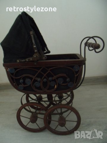 № 7008 стара декоративна дървена детска количка  , снимка 7 - Антикварни и старинни предмети - 40865799