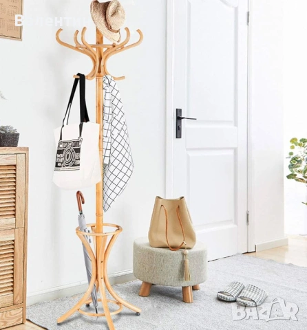 Дървена закачалка за палта , снимка 2 - Закачалки - 53130259