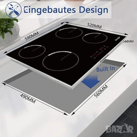 Последна бройка! Cooksir CSC-D46001-BB – Стъклокерамичен плот за вграждане с 4 зони, 60 см, снимка 5 - Други - 51995156