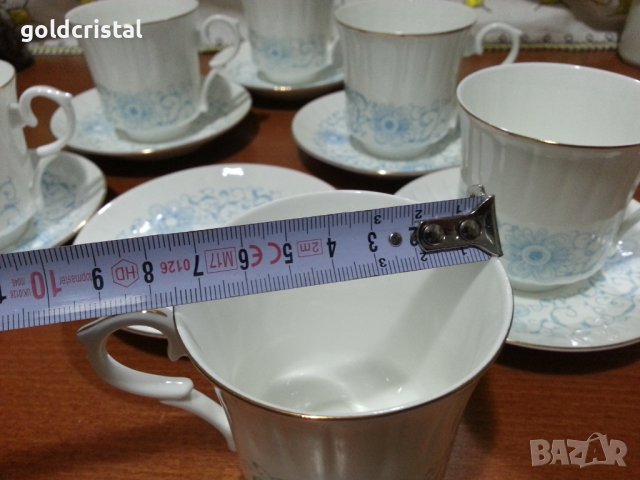 Стар български костен порцелан Бононя чаши за чай , снимка 7 - Антикварни и старинни предмети - 43689486