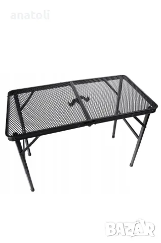 Метална сгъваема маса за градина или туризъм, 90x60x66 см, регулируема черна чисто нова от Германия , снимка 9 - Маси - 49660299