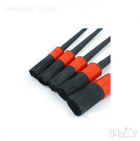 Четки Mercado Trade, За почистване на интериор на автомобил, 5броя, Черни, снимка 3 - Аксесоари и консумативи - 38227001