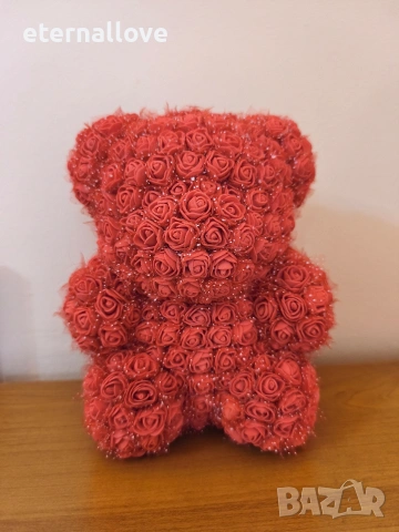 Страхотен подарък за любим човек - Мече от розички, снимка 2 - Изкуствени цветя - 53107804