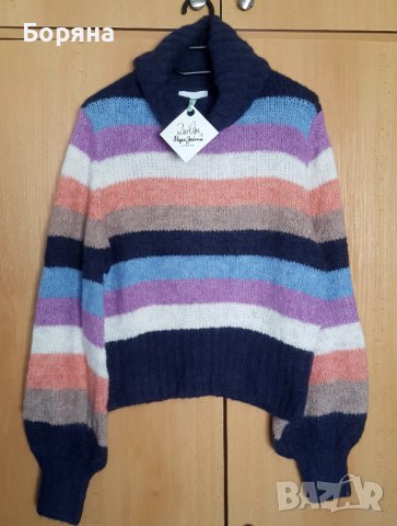 НАМАЛЕН - Dua Lipa & Pepe Jeans нов с етикет пуловер, снимка 4 - Блузи с дълъг ръкав и пуловери - 40312475
